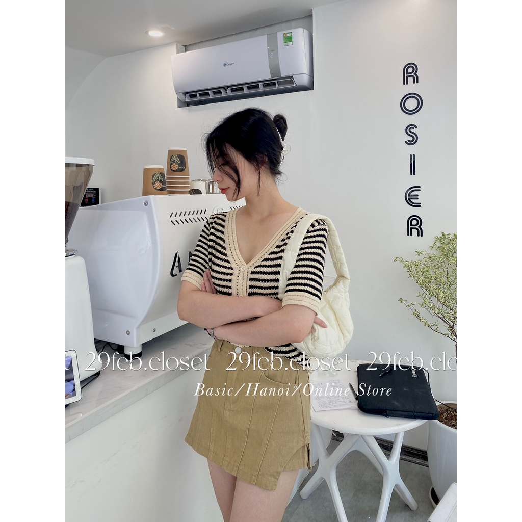 [Ảnh thật/Video] Quần short kaki giả váy cut out 2 bên - 29feb.closet - Q26