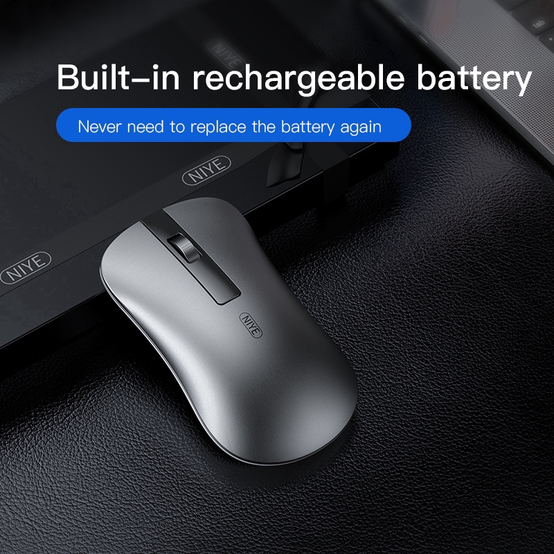 DGT Wireless mouse mice Rechargeable Ultra-thin Metal Mute mouse for Windows computer