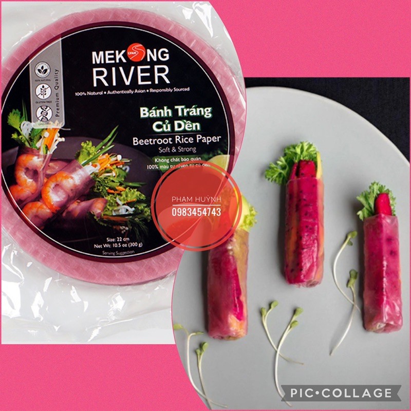 Bánh tráng củ dền  Mekong River 300gr giúp giải độc gan, kích thích tiêu hoá và tiêu mỡ