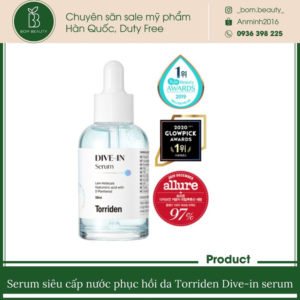 Serum siêu cấp nước phục hồi da Torriden Dive-in serum