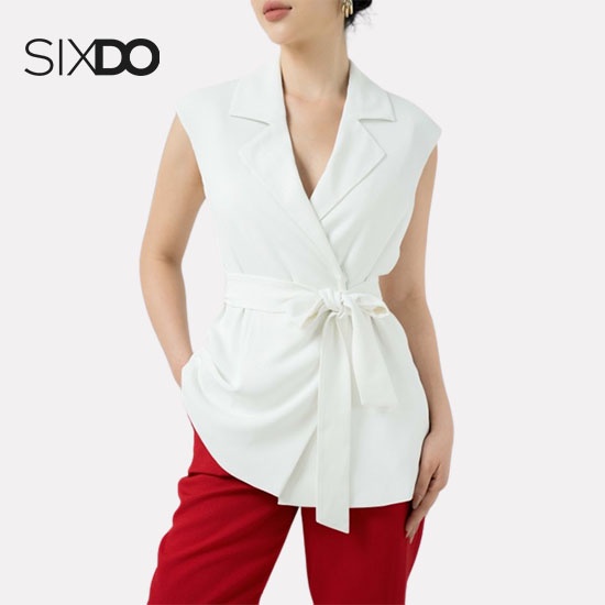 Áo Vest trắng nữ SIXDO