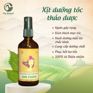 Xịt Dưỡng Tinh dầu Bưởi Thảo Dược mọc tóc Om Farm 100ml