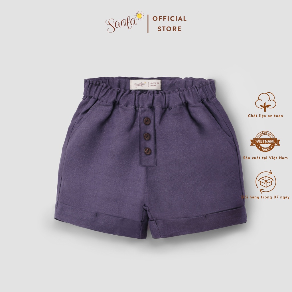 Quần Short Linen Cho Bé Trai - ROY SHORTS - PAL006 - SAOLA KIDS CLOTHING