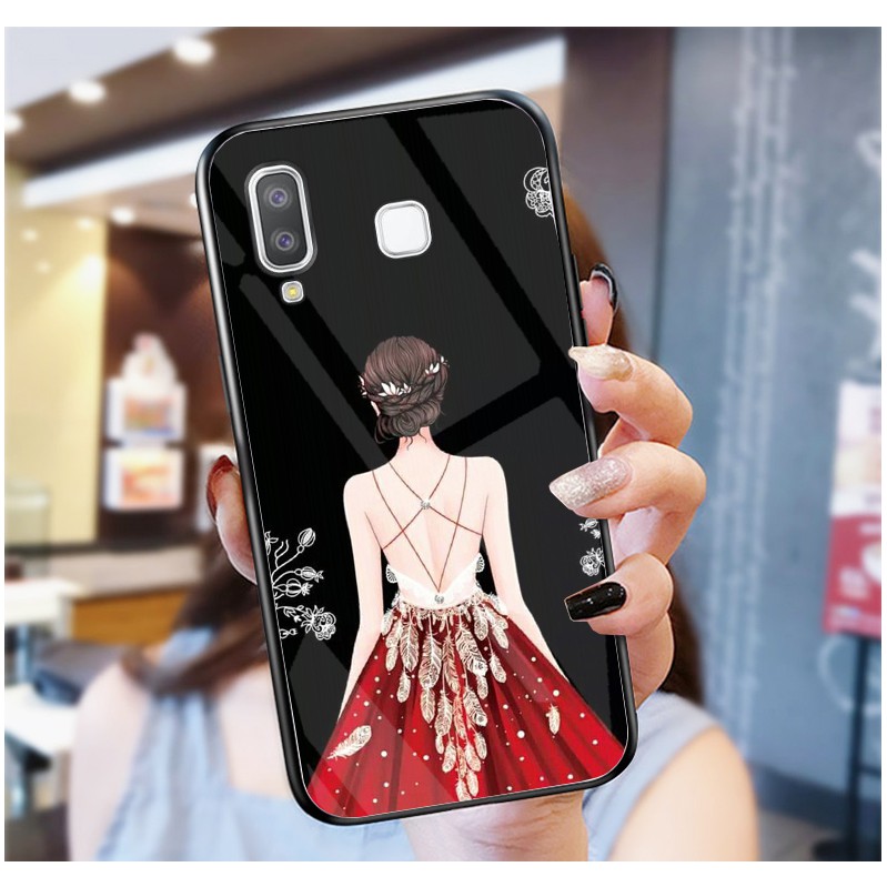 Ốp Lưng SAMSUNG A8 Star mặt kính cường lực cao cấp