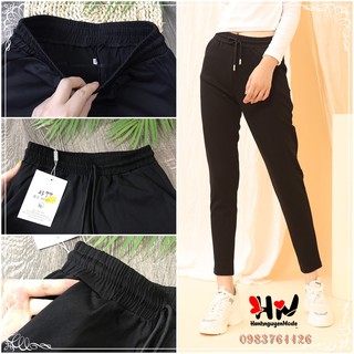 Ảnh thật] Quần joggers đen trơn cao cấp