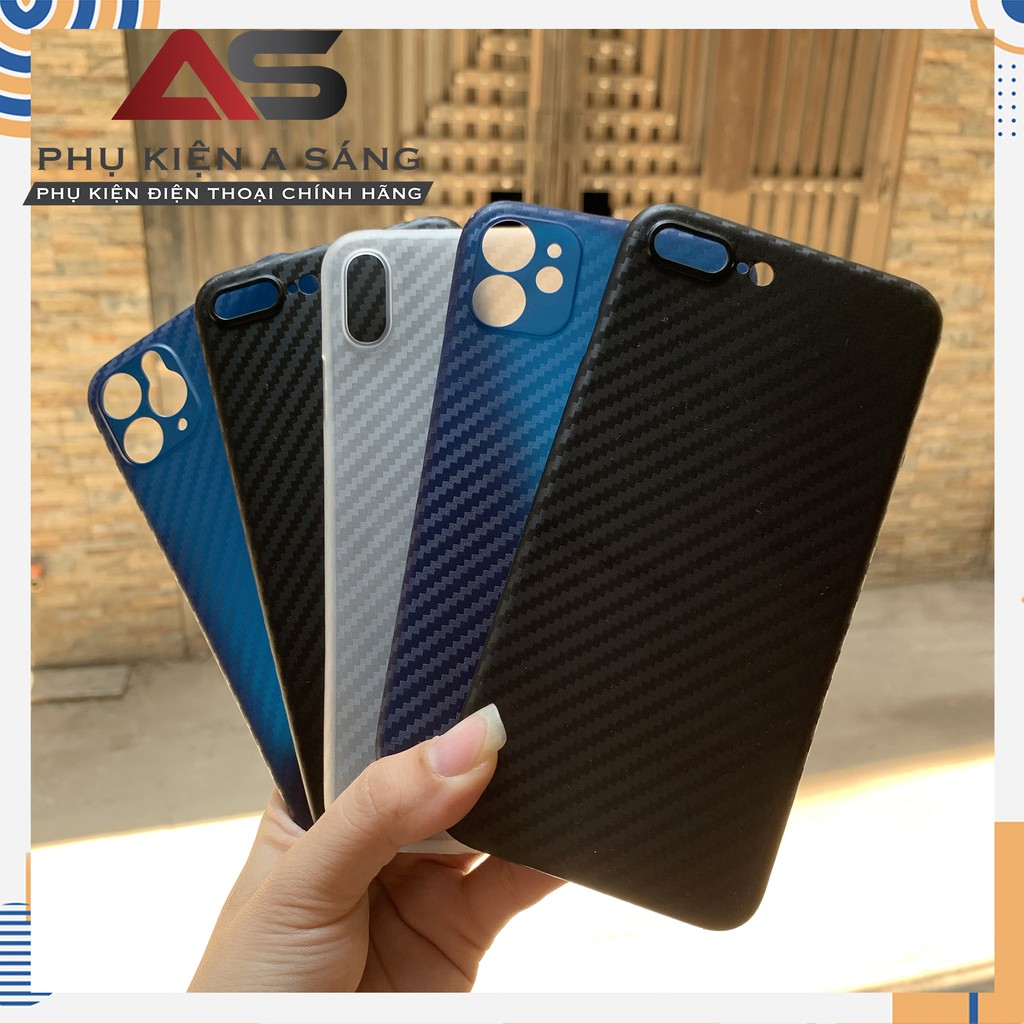 Ốp Giấy Nhám Vân Cacbon Version 2 Chống Vân Tay Siêu Mỏng Cho Iphone