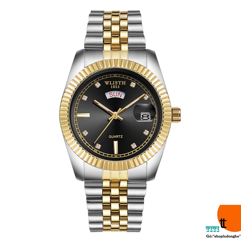 Đồng Hồ Nam Cao Cấp Wlisth R-33 Dây Thép Không Gỉ, Tráng Sapphiare, Kim Dạ Quang ( Mã: WL1X)