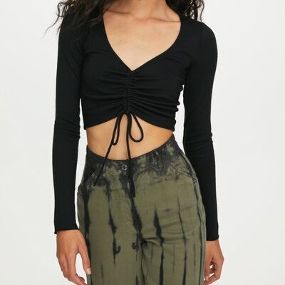 Áo thun croptop rút dây Wilfred Free LYNX