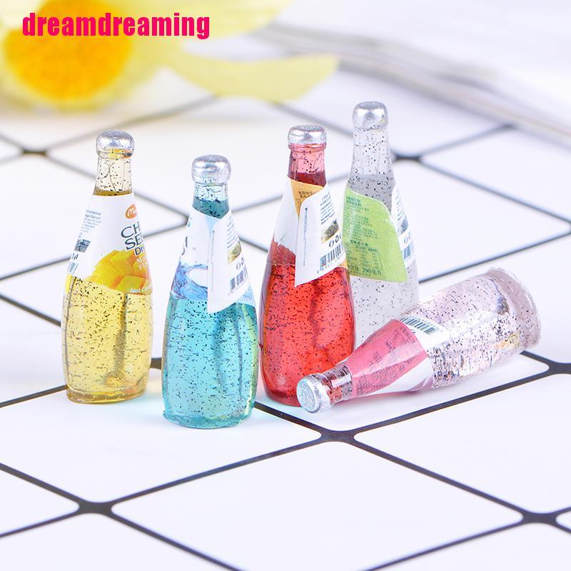 Set 5 mô hình chai đồ uống xinh xắn cho nhà búp bê