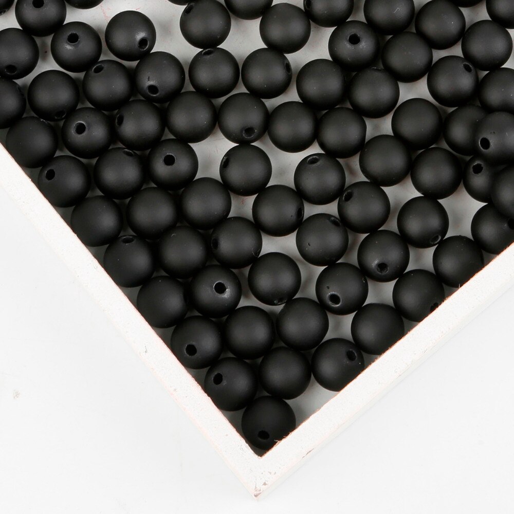 Chuỗi hạt ngọc trai giả màu đen kích thước 6-16mm