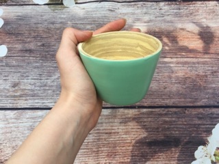 Cốc tre ép decor chậu mini trồng sen đá