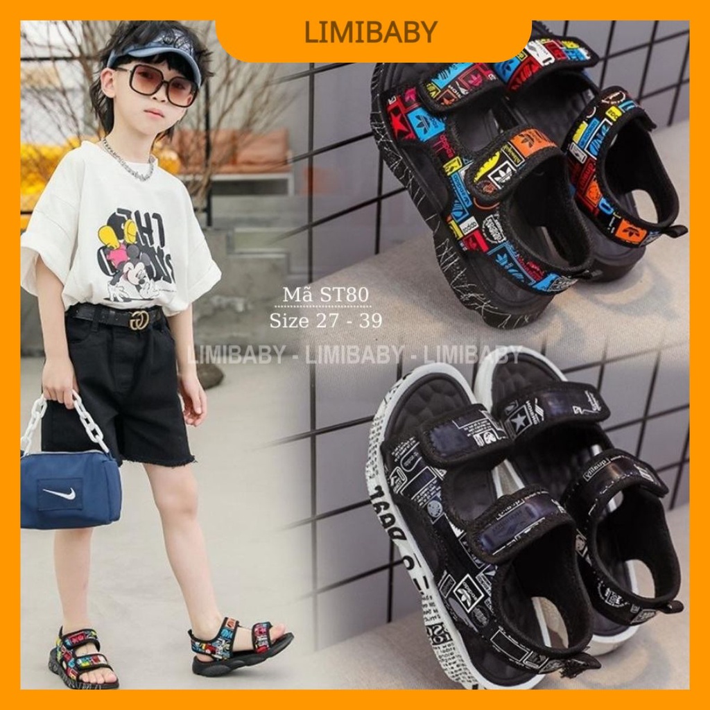 Dép sandal bé trai gái cao cấp - Dép quai hậu chống trơn chống vấp trẻ em 3 - 12 tuổi đi học đi chơi LIMIBABY ST80