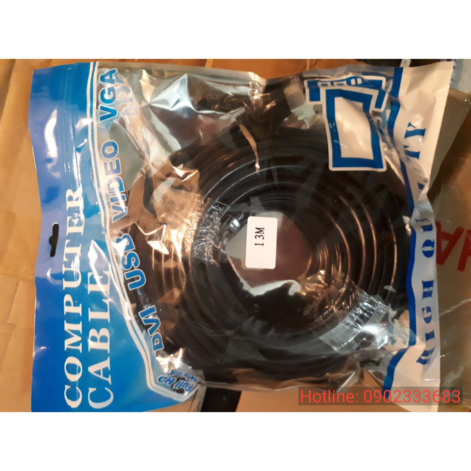 Dây hdmi 13m full hd | Cáp hdmi 13m tròn đen