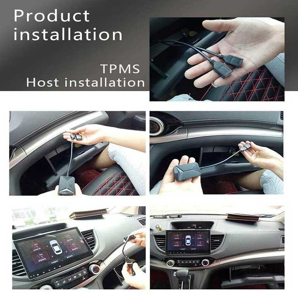 Bộ Thiết Bị Cảm Biến Áp Suất Lốp Trong Dùng Cho Xe Hơi, Ô Tô TPMS Tích Hợp Màn Hình DVD Android