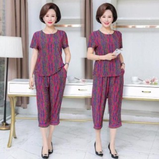 Bộ mặc nhà thun lạnh trung niên