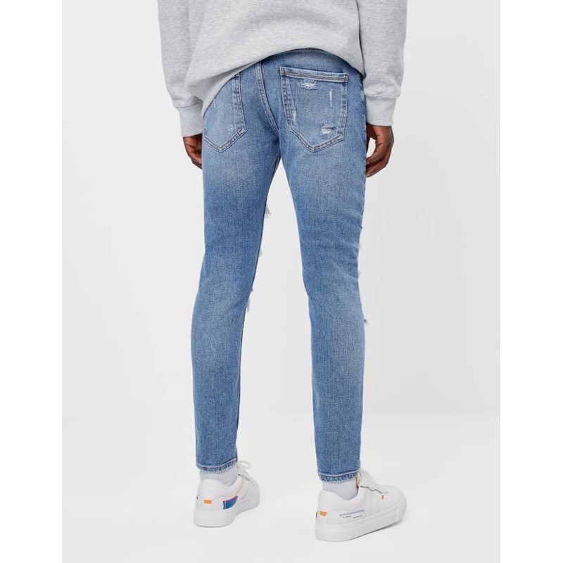 [BERSHKA] Quần jean nam Super Skinny rách chính hãng Bershka