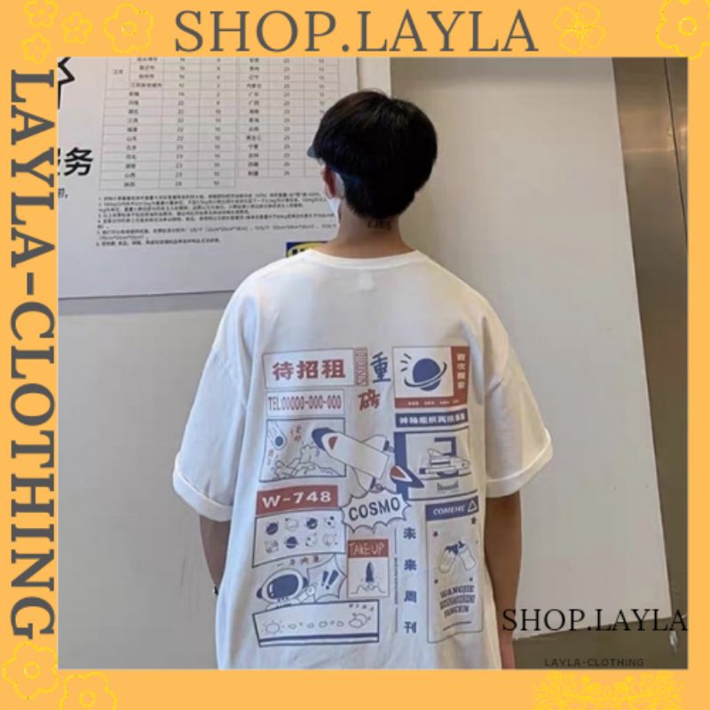 Áo phông tay lỡ form rộng, áo thun unisex nam nữ chất cotton banana milk