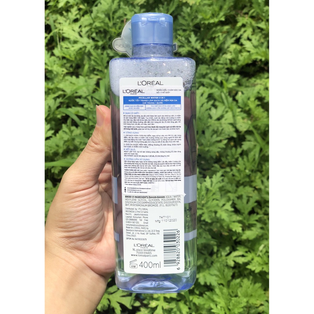Nước tẩy trang Loreal - L'Oreal Paris 3-in-1 Micellar Water 400ml | BigBuy360 - bigbuy360.vn
