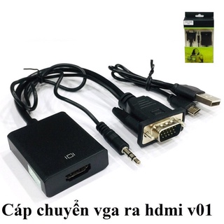 [Mã ELHACE giảm 4% đơn 300K] Cáp chuyển tín hiệu VGA ra HDMI có kèm Audio