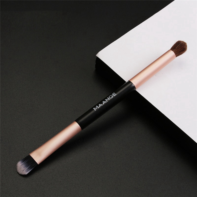 Eye Makeup Double Ended Eyeshadow Eyebrow Brushes Wooden Handle Makeup Brushes Single Blending Brush