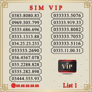 Sim Số Đẹp VIETTEL – Sim Vip List 1, Giá Cực Rẻ, Đăng Ký Gói V120N – HỖ TRỢ ĐĂNG KÝ CHÍNH CHỦ