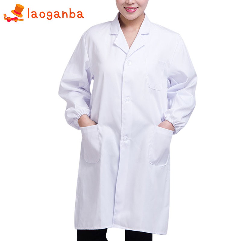 White Lab Coat Doctor Hospital Scientist School Fancy Dress Costume for Students Adults