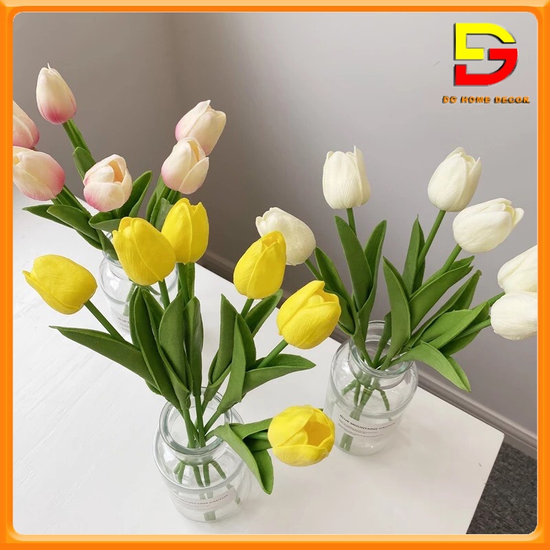 Bình Hoa Tulip Để Bàn Siêu Xinh Trang Trí Nhà Cửa, Làm Quà Tặng Độc Đáo Mã DG-46