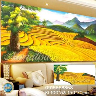 Tranh đính đá mùa lúa chín đẹp mê hồn 1.2*0.6