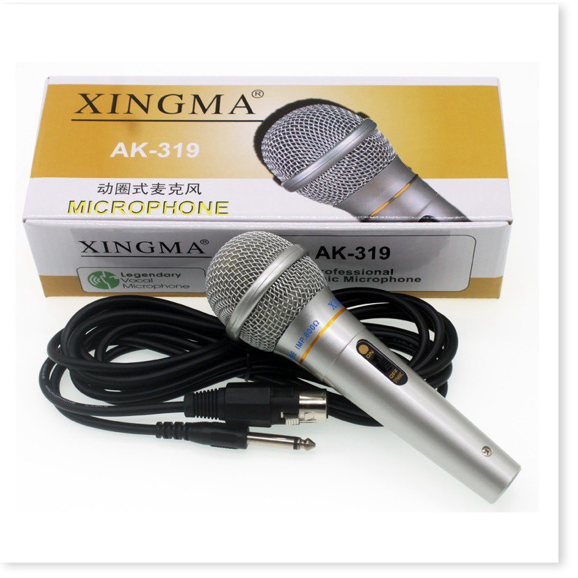 Mic, Micro, Micro Karaoke XINGMA AK-319 dòng mic có dây giá rẻ, chất lượng cao,tương thích với mọi loại dàn karaoke