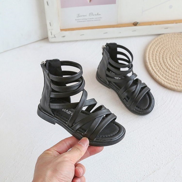 Xăng Đan Da Cổ Cao Thoải Mái Thời Trang Mùa Hè Cho Bé Gái 1-8 Tuổi