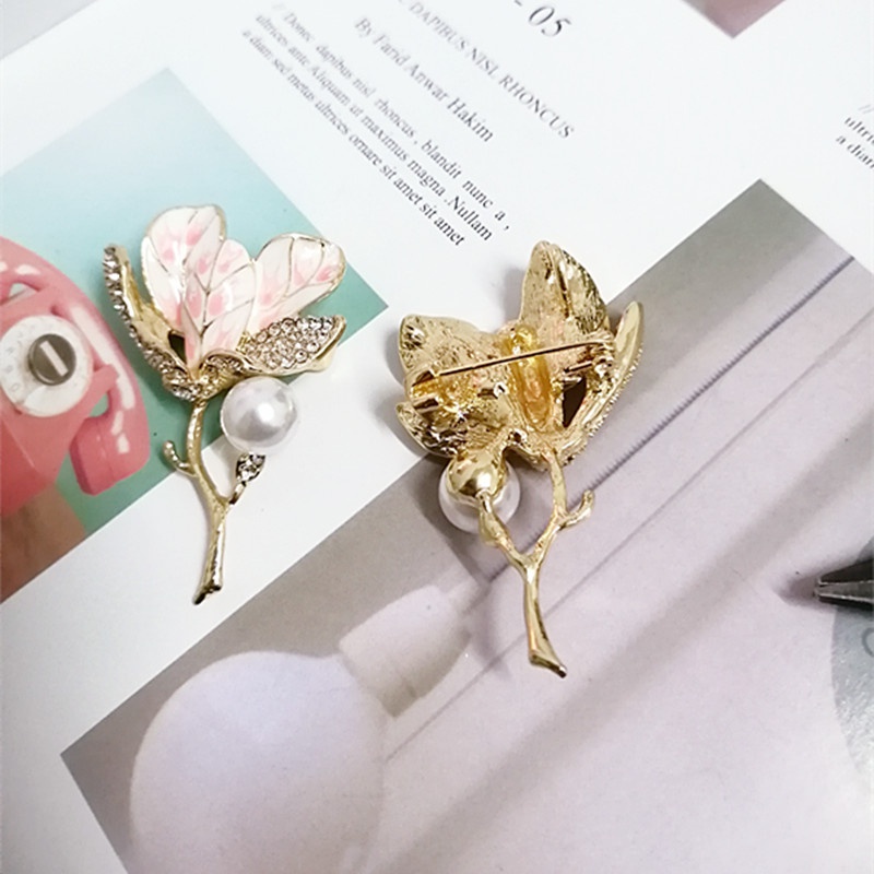 Ghim cài áo hình hoa tulip hoa hồng phong cách đáng yêu sang trọng