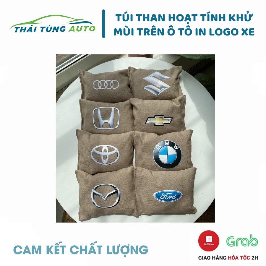 Túi than hoạt tính khử mùi ô tô in logo các hãng xe, than khử mùi xe ô tô diệt khuẩn 180gr cao cấp đủ logo các hãng xe