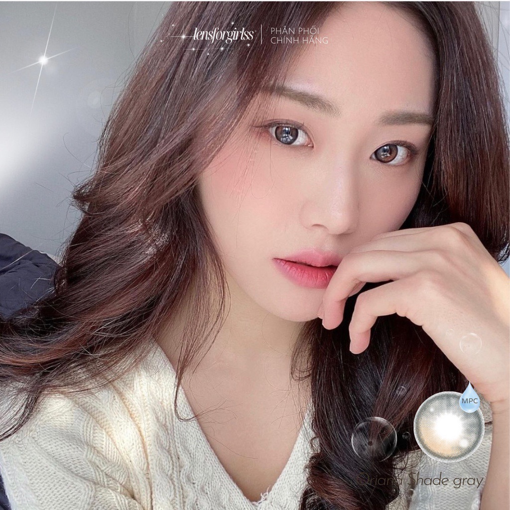 Kính áp tròng hiệu ứng phủ bóng hot trend ORIANA SHADE GRAY chính hãng Isha | Hsd 6 tháng  Lens cận