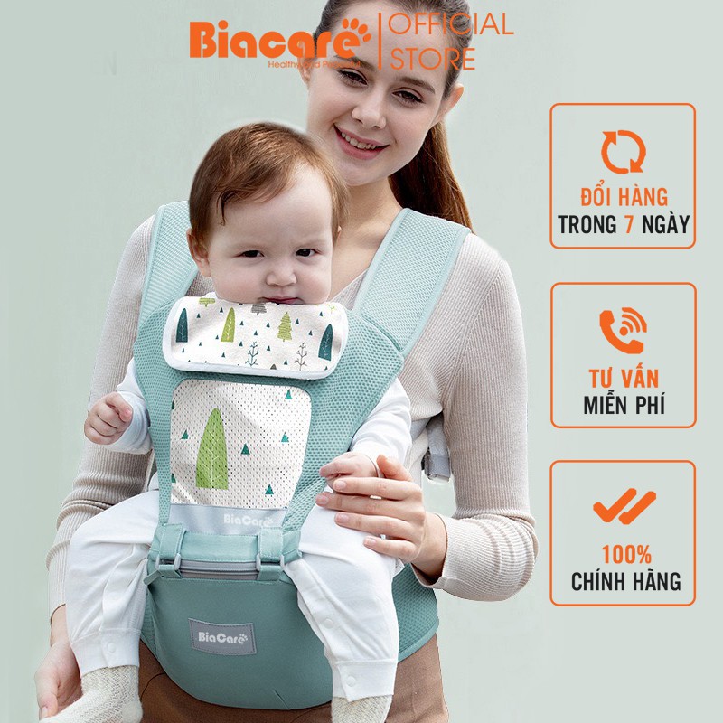 [Freeship] Địu Vải 5D Chống Gù Chính Hãng BiaCare Cho Bé Từ 0-36 Tháng Tuổi