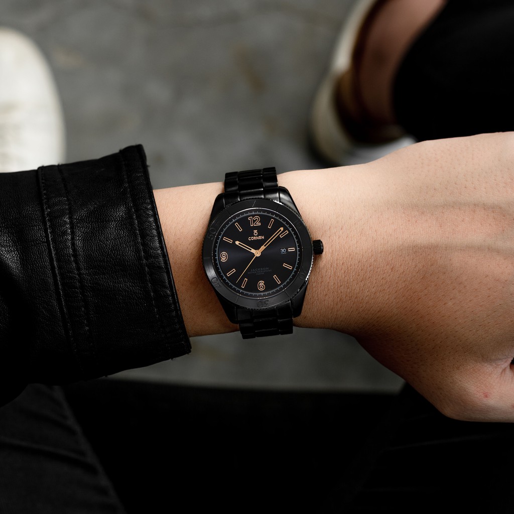 Đồng hồ nam Curnon Jackson Lava dây kim loại chính hãng - thiết kế thể thao, đếm giờ | BigBuy360 - bigbuy360.vn