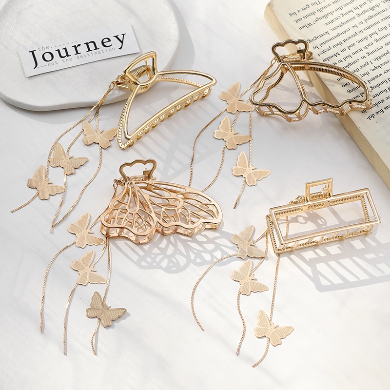 Kẹp tóc tùy chọn kiểu dáng bằng kim loại phối tua rua thời trang dành cho nữ