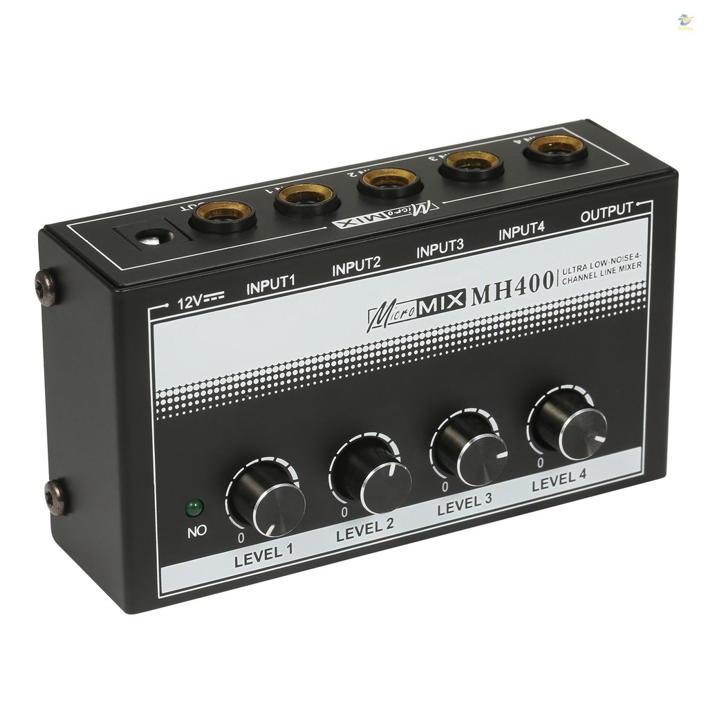 Thiết Bị Trộn Âm Thanh 4 Kênh Smh400 Mini Với Đầu Vào 1/4-inch TS Đầu Ra Điều Chỉnh Âm Lượng Cho Đàn Guitar Bass