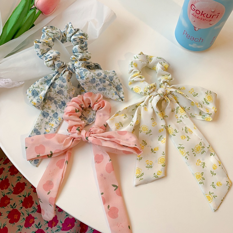 Dây Buộc Tóc Ruy Băng Đính Bóng Lông Dễ Thương Cho Nữ