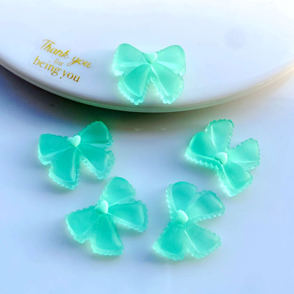 Set 10 Dây Cột Tóc Đính Nơ Nhựa Xinh Xắn