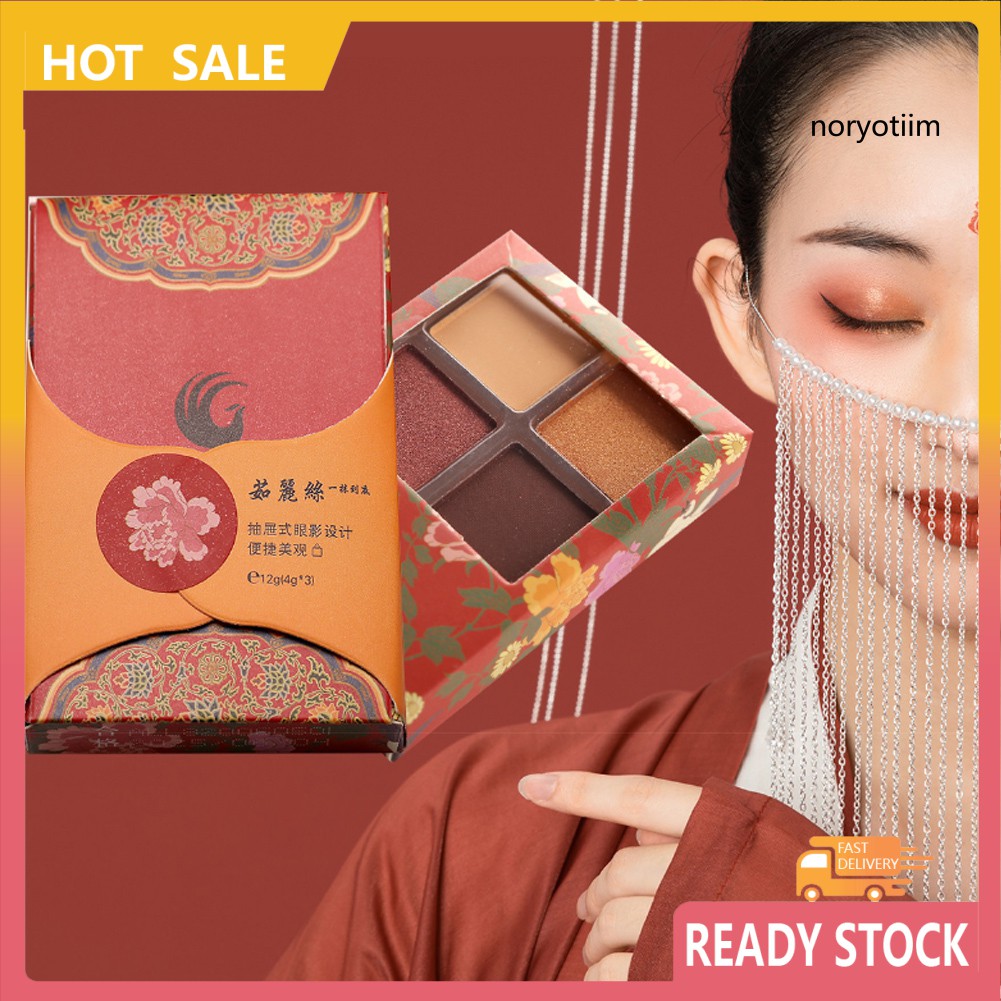 [Hàng mới về] Bảng phấn mắt 4 màu chống thấm nước không nhòe chuyên dụng | BigBuy360 - bigbuy360.vn