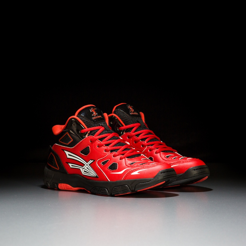 Giày thể thao nam nữ Beyono Golden star C red black, giày bóng chuyền đế cao su tự nhiên, chịu lực, thoáng khí