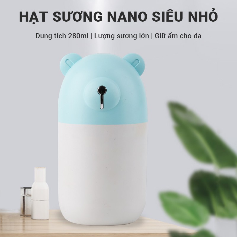 Máy tạo ẩm mini Cát Thái M3 dung tích 280ml đèn LED huyền ảo lượng sương lớn với hạt sương nano siêu nhỏ kích thước nhỏ