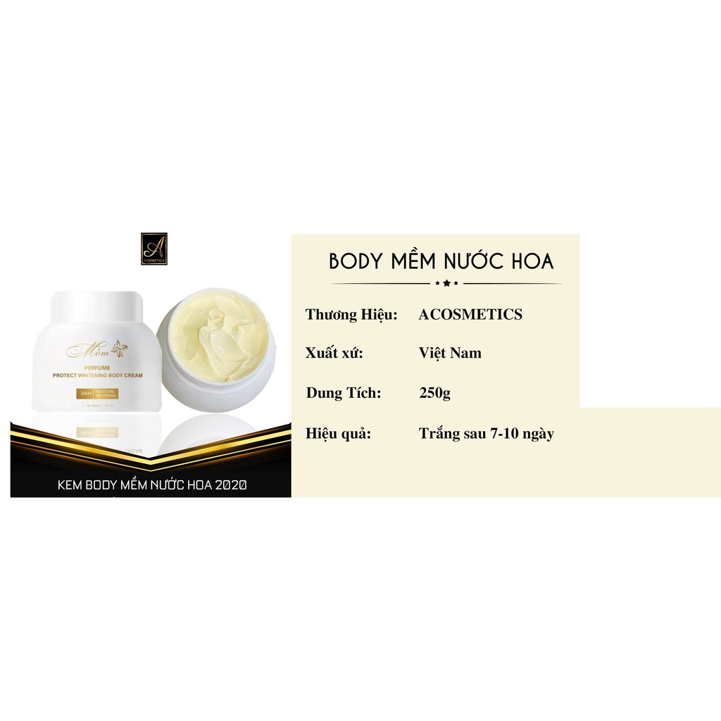 [Chính Hãng] Kem Body Mềm A, Kem Trắng Da Body  200gr