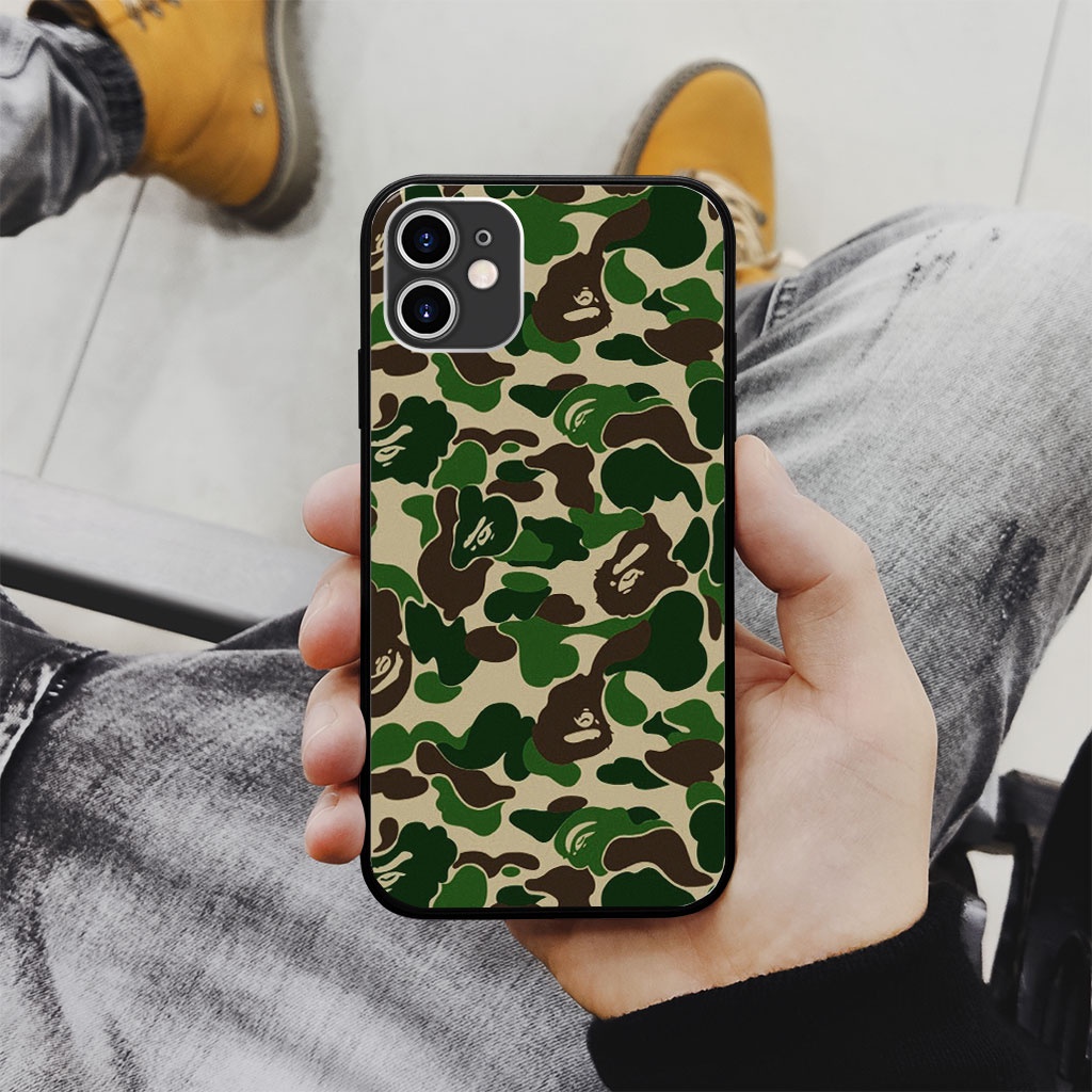 Ốp lưng họa tiết BAPE màu xanh lá cho Iphone 5 6 7 8 Plus 11 12 Pro Max X Xr BAPPOD00003