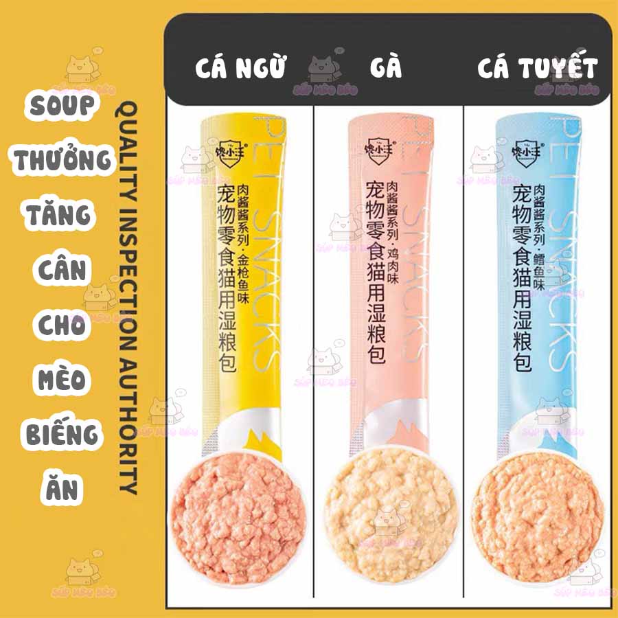 Súp Thưởng Dinh Dưỡng QiTa 15gr Tăng Cân Cho Mèo Biếng Ăn