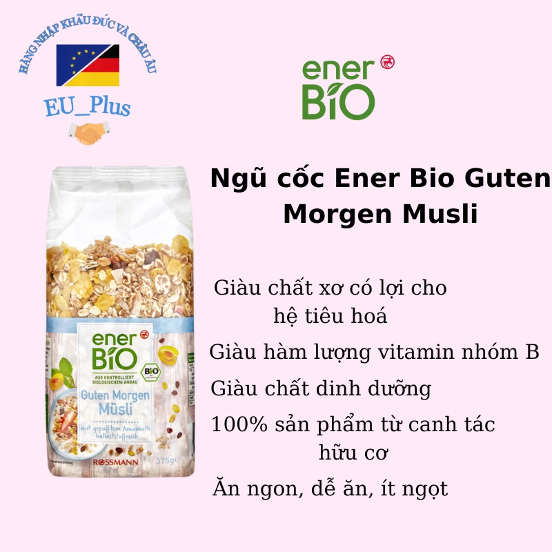 Ngũ Cốc Hữu cơ EnerBio Guten Morgen, 375g - Đức - sạch