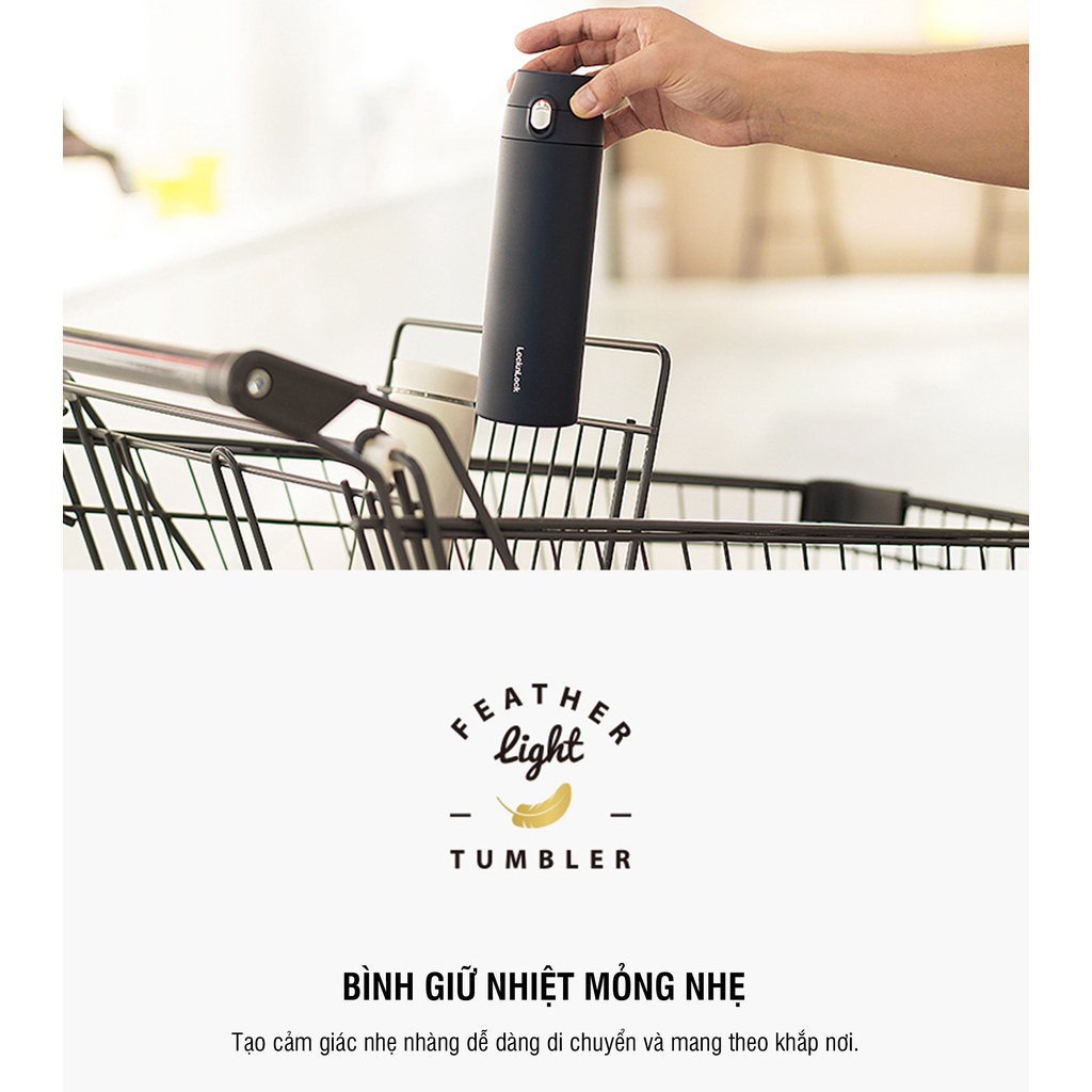 Bình giữ nhiệt Lock&Lock 500ml Featherlight One Touch Tumbler mở nắp một chạm LHC3257 - TRUCANHSG