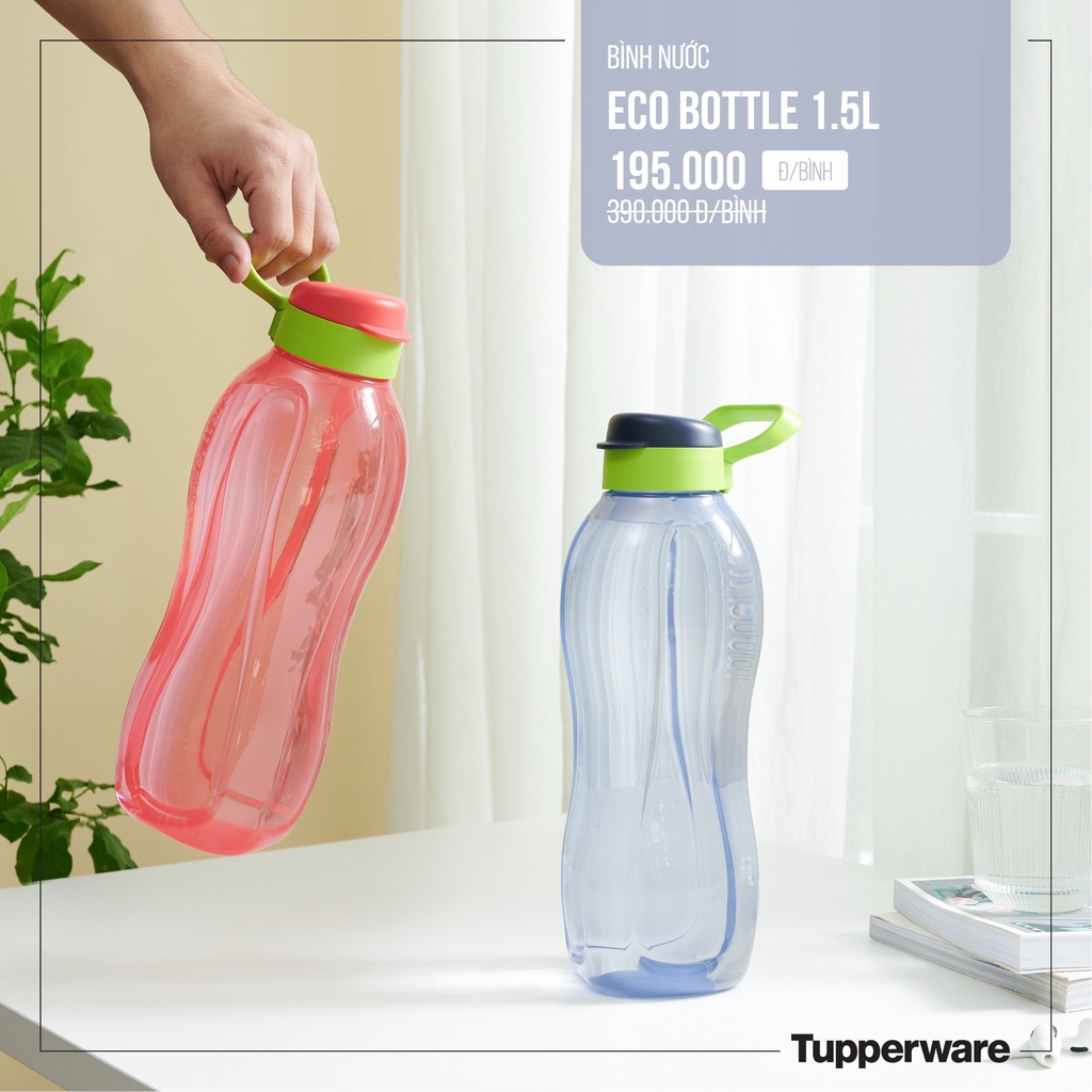 Bình nước Tupperware Eco Bottle 1L-750ml-500ml- Bình nước thể thao, đi học, làm việc trữ nước cả ngày thiết kế, màu đẹp