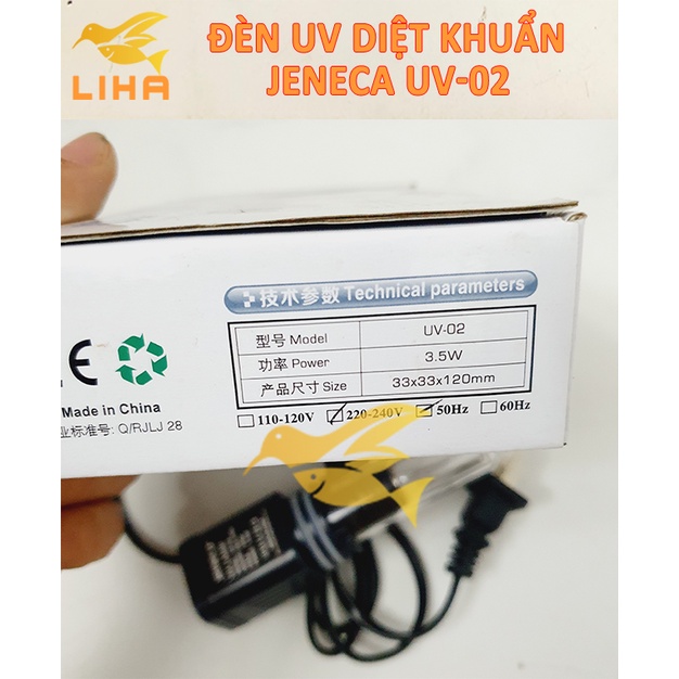 Đèn UV Diệt Khuẩn Cho Bể Cá Jeneca UV-02 3.5W