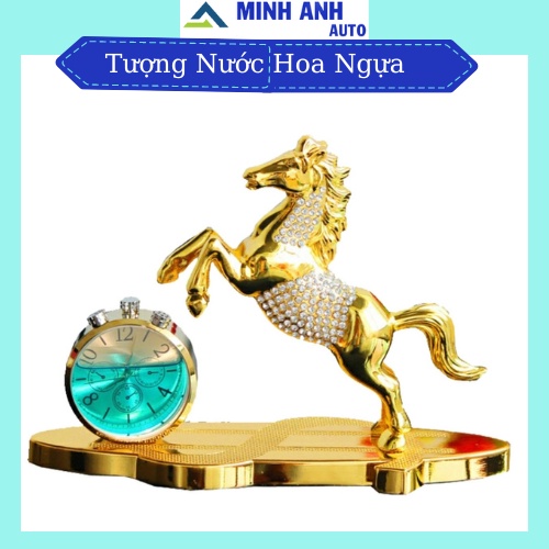 Tượng ngựa vàng nước hoa đính đá Pha lê trang trí nhà cửa hoặc đặt taplo ô tô